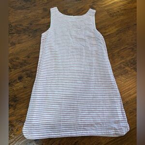Beach Lunch Lounge women’s LARGE sleeveless striped cotton / linen BLEND dress L